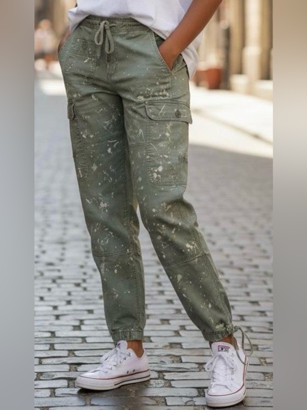 Polo by Ralph Lauren Olive Green Painted Cargo Joggers